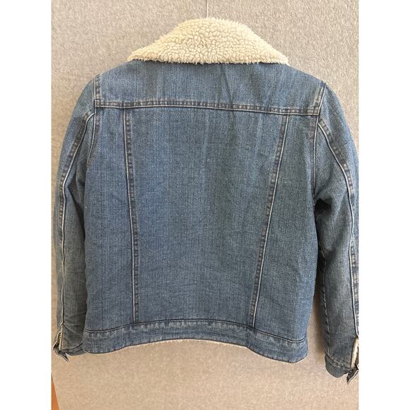 Honey Punch Sherpa Lined Denim Jacket Women’s Small - Picture 4 of 9